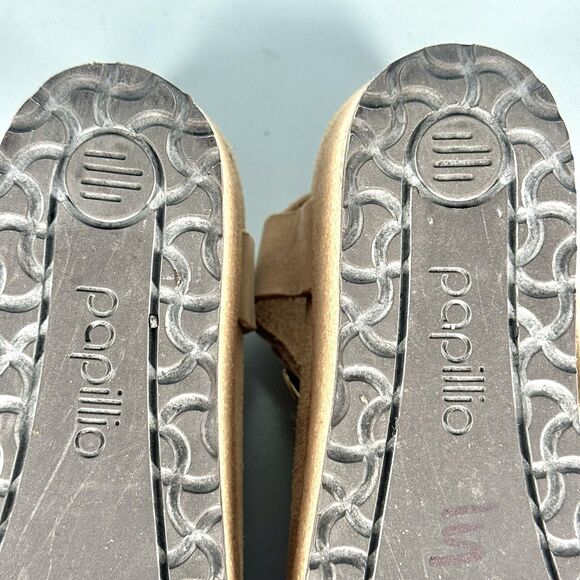 Papillio Birkenstock Sandals Solely Wedge Womens 38 / 7 Slingback Brown Leather - Picture 8 of 10